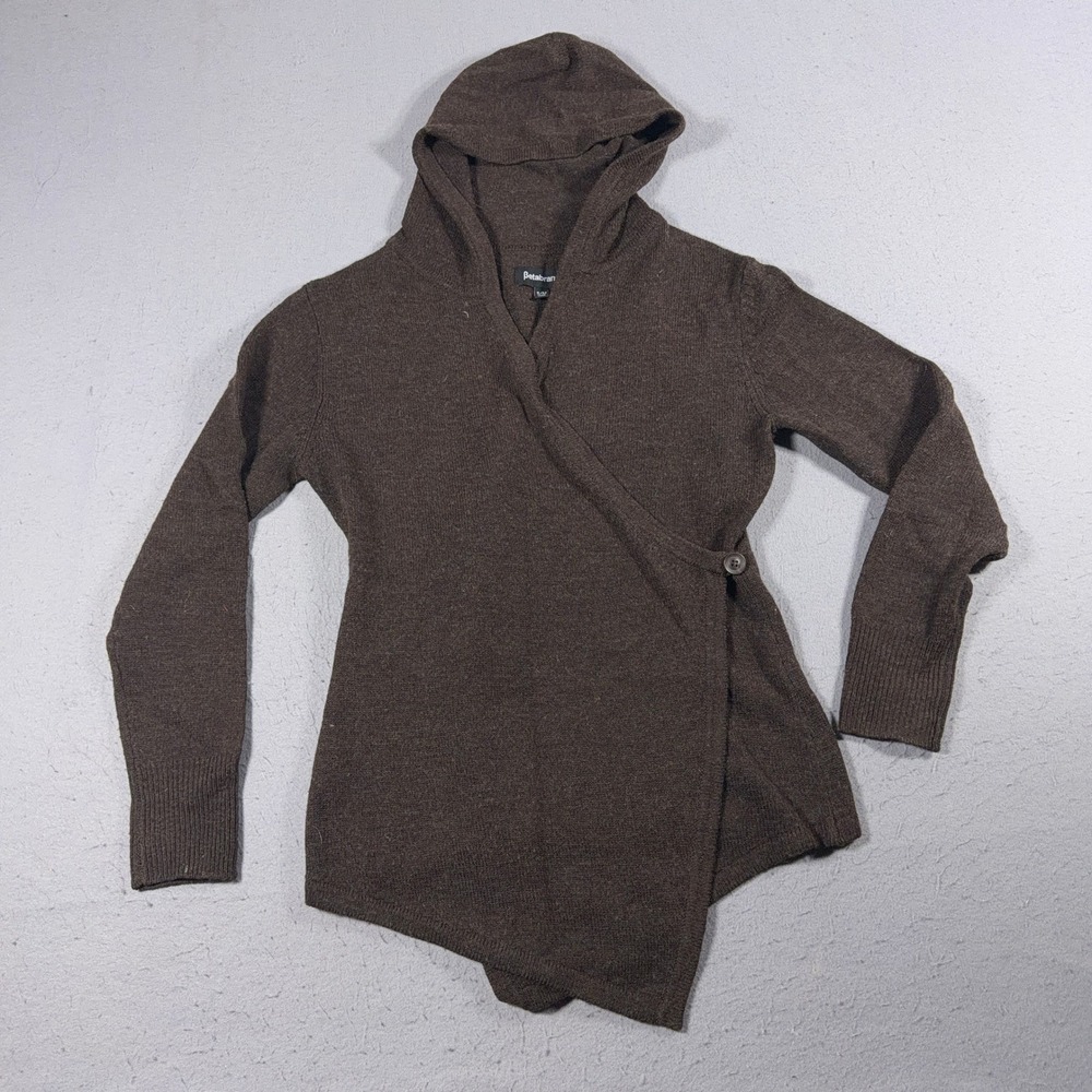 Betabrand Hoodie Women‎ S / M Brown Wool Blend Asymmetrical Sweater Casual